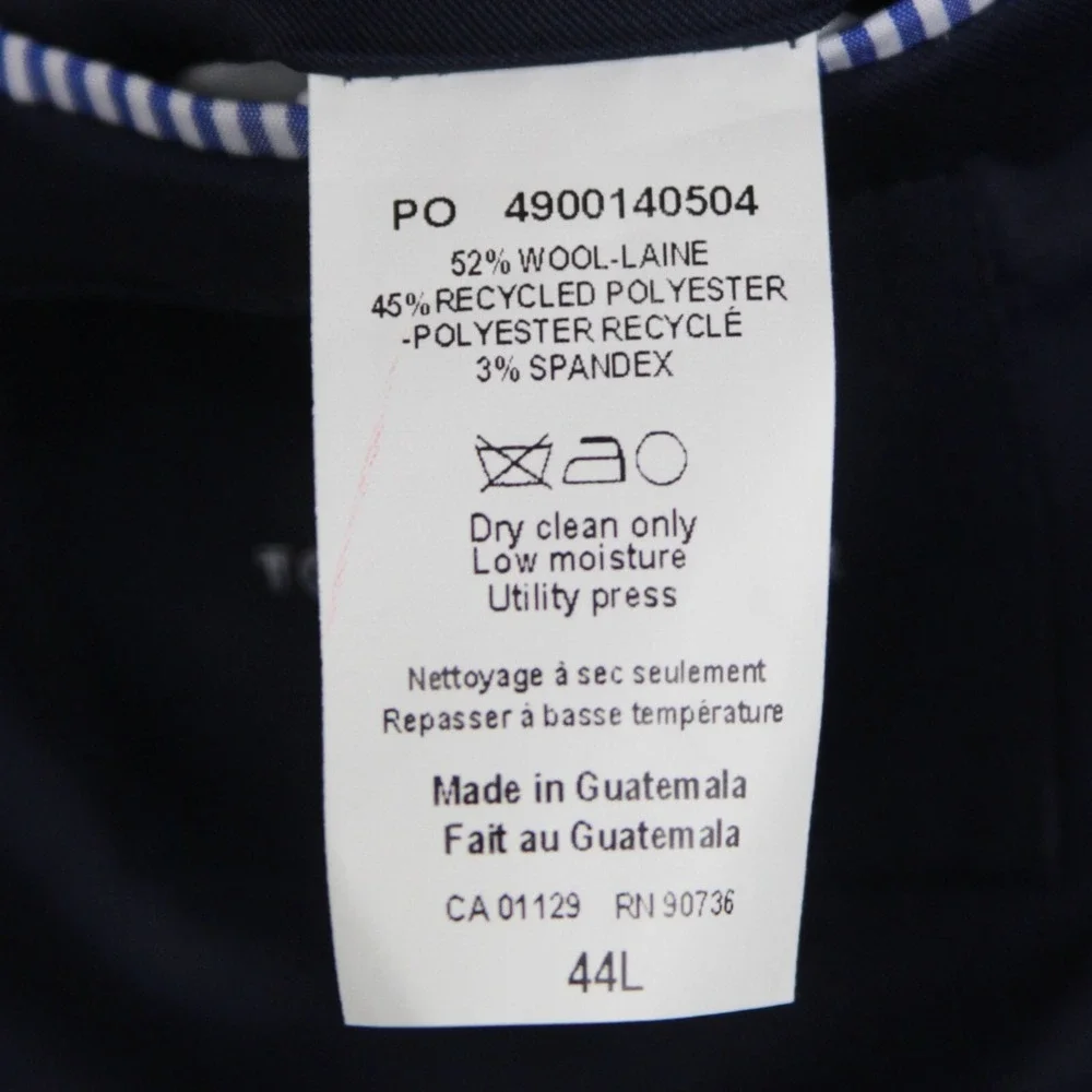 Tommy Hilfiger Men's Modern Fit 2-pc Suit Jacket 44L Pants 36W 29L Wool Blue